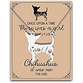 MAOFAED Floral Chihuahua Necklace for Dog Owner, Chihuahua Lover Gift, Dog Mom Gift, Doggy Necklace for Women(onceChihuahuaNe)