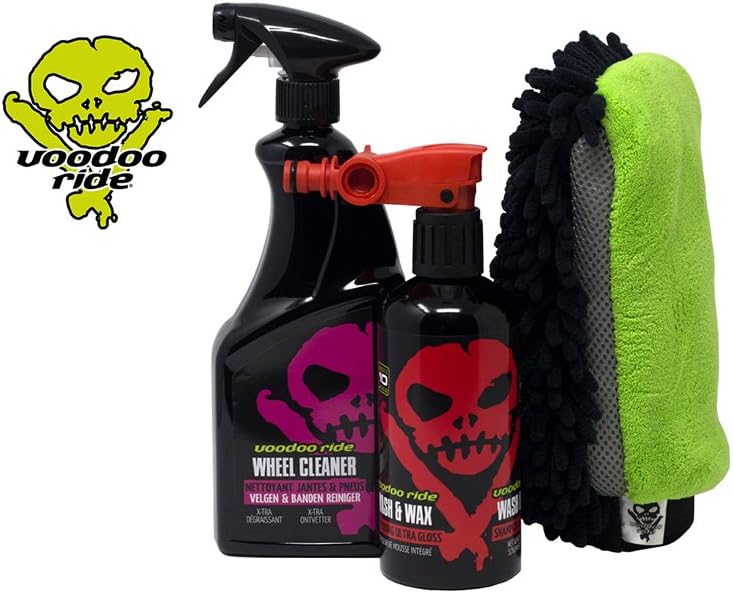 Voodoo Ride Exterior Car Care Starter Set Exterior Car Care Cleaning Polish Wheel Cleaner Degreaser Wash Ahn Glove Cleaning Care Protection for Car