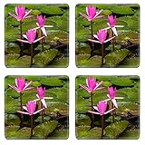 MSD Square Coasters Non-Slip Natural Rubber Desk