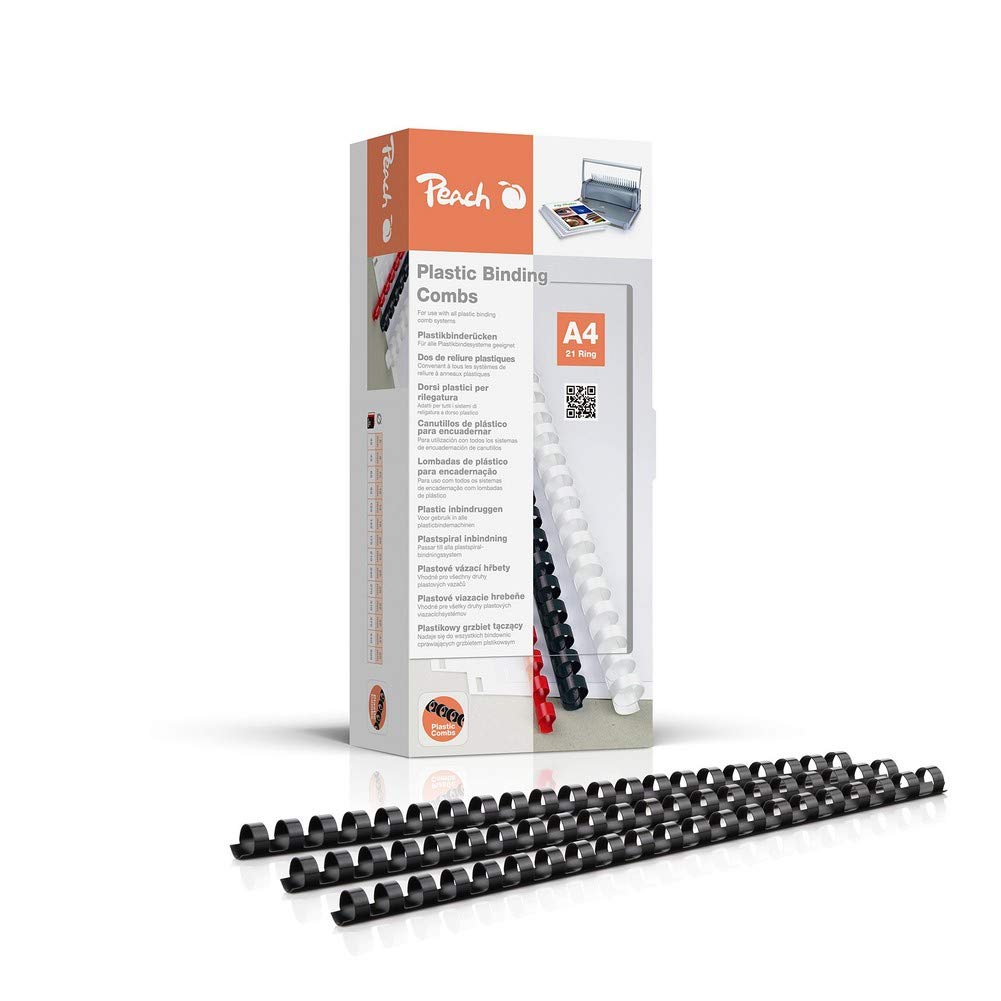 Peach PB412-02 12mm A4 Binding Combs - Black