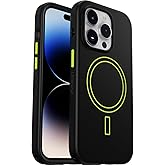 OtterBox iPhone 14 Pro Colorful Grip Case - Electric Vibes (Black/Lime Green), Snaps to MagSafe, Ultra-Sleek, Raised Edges Protect Camera & Screen