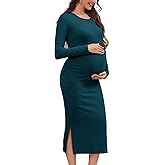 Smallshow Women's Long Sleeve Maternity Sweater Dress Knit Fall Winter Pregnancy Clothes
