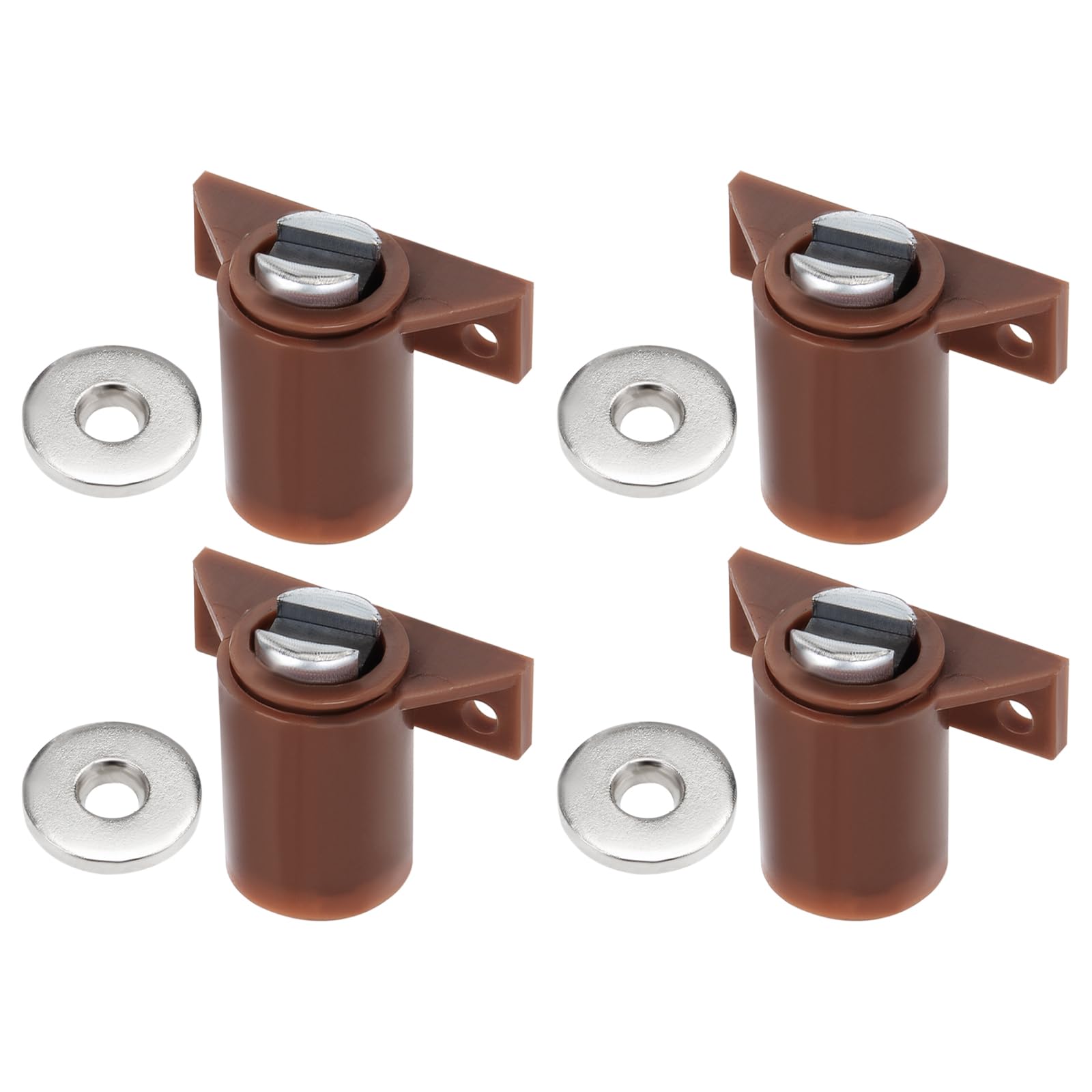 DTGN 29x32mm(LxW) Magnetic Touch Latch - 4 Pack - Good for Kitchen Cupboard Drawer Furniture - Plastic Magnetic Catch Latch Closures - Coffee