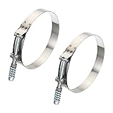 PATIKIL T-Bolt Hose Clamps with Spring, 2 Pack