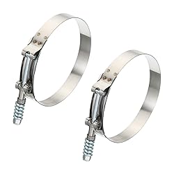 PATIKIL T-Bolt Hose Clamps with Spring, 2 Pack