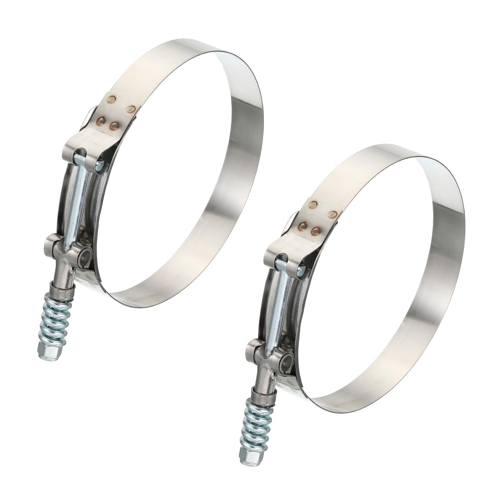 PATIKIL T-Bolt Hose Clamps with Spring, 2 Pack