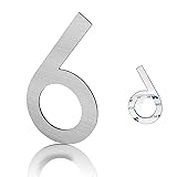 3 Inch Modern House Numbers, Brushed Silver Mailbox