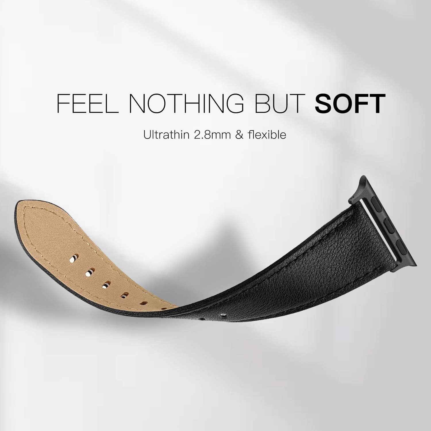EDIMENS Leather Bands Compatible with Apple Watch 42mm 44mm Band Men Women, Vintage Genuine Leather Wristband Replacement Band Compatible for Apple Watch iwatch Series 6 5 4 3 2 1, SE Sports & Edition