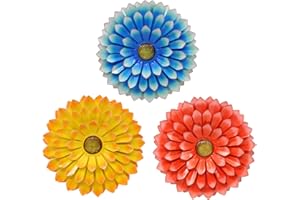 Goodeco Metal Wall Art Flowers - Sunflower Gifts for Women- Large Iron Floral Wall Decor for Balcony/Patio/Porch/Office/Bedroom/Living Room,Best Wall Decor Gift idea 13" (3pack)