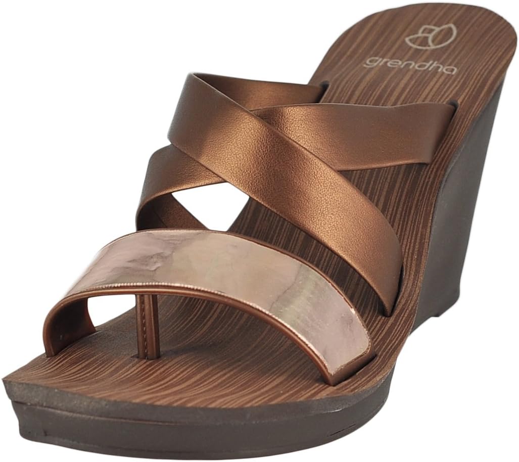 Grendene Paradiso Ii Brown/Bronze Womens Wedges Size 9M