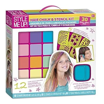 Amazon Com Style Me Up Hair Chalk And Stencils For Girls