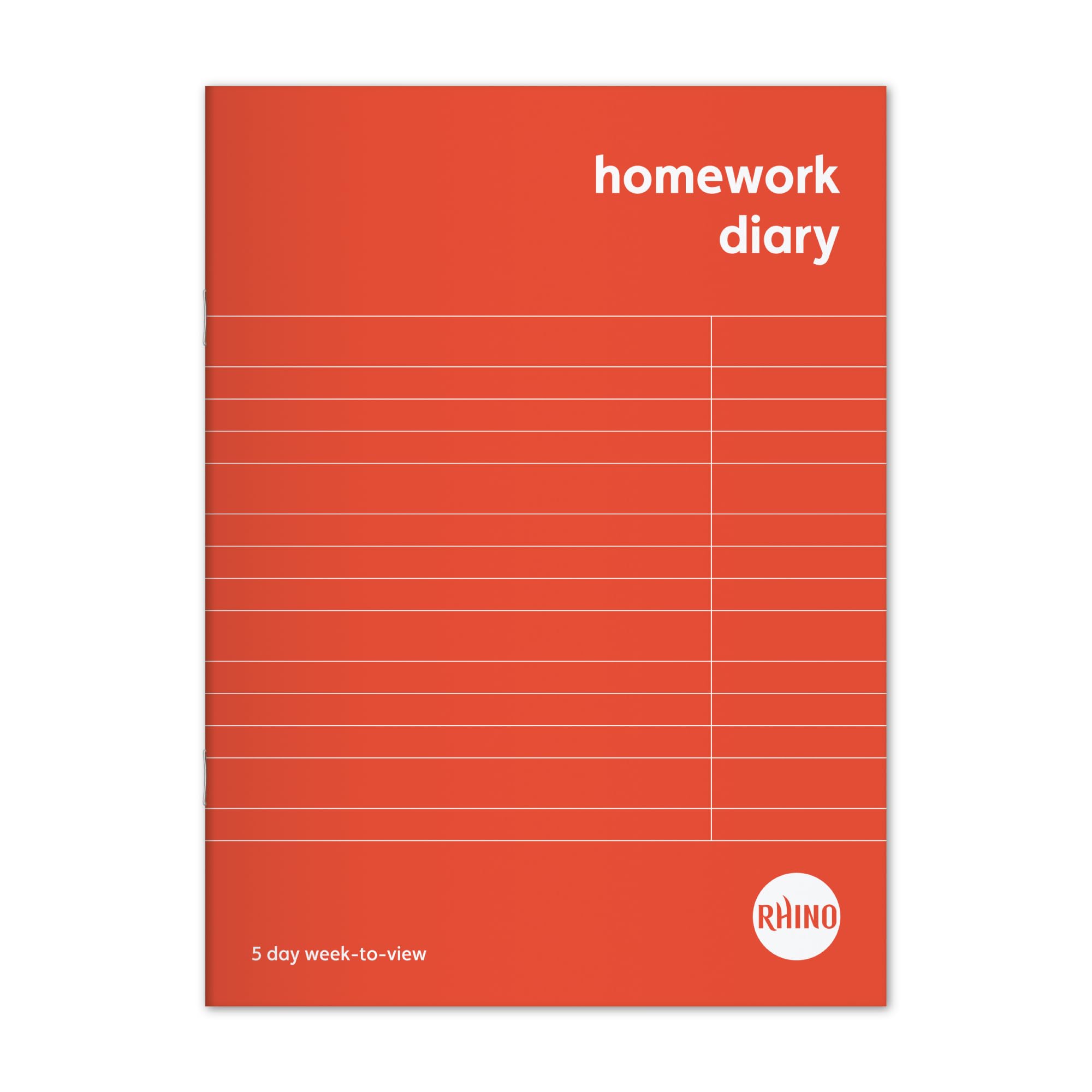 Rhino 8 x 6 Homework Diary, 84-Page / 1-Pack, 5-Day Week Academic Planner, Study & School Supplies, Red