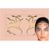 Medusa Face Stickers by Mercy London Snake Mythical Accessories Gems Jewels All in One Halloween Fantasy Stick On Sticker Gold Metallic