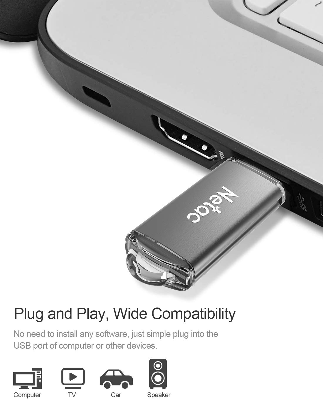 Netac USB Flash Drive 8GB x 10 - USB 2.0 Interface Digital, Thumb Drive with Indicative Light, Compatible with Computer/Laptop/External Memory Storage, Stick Jump Drive for Photo/Video Backup - G358