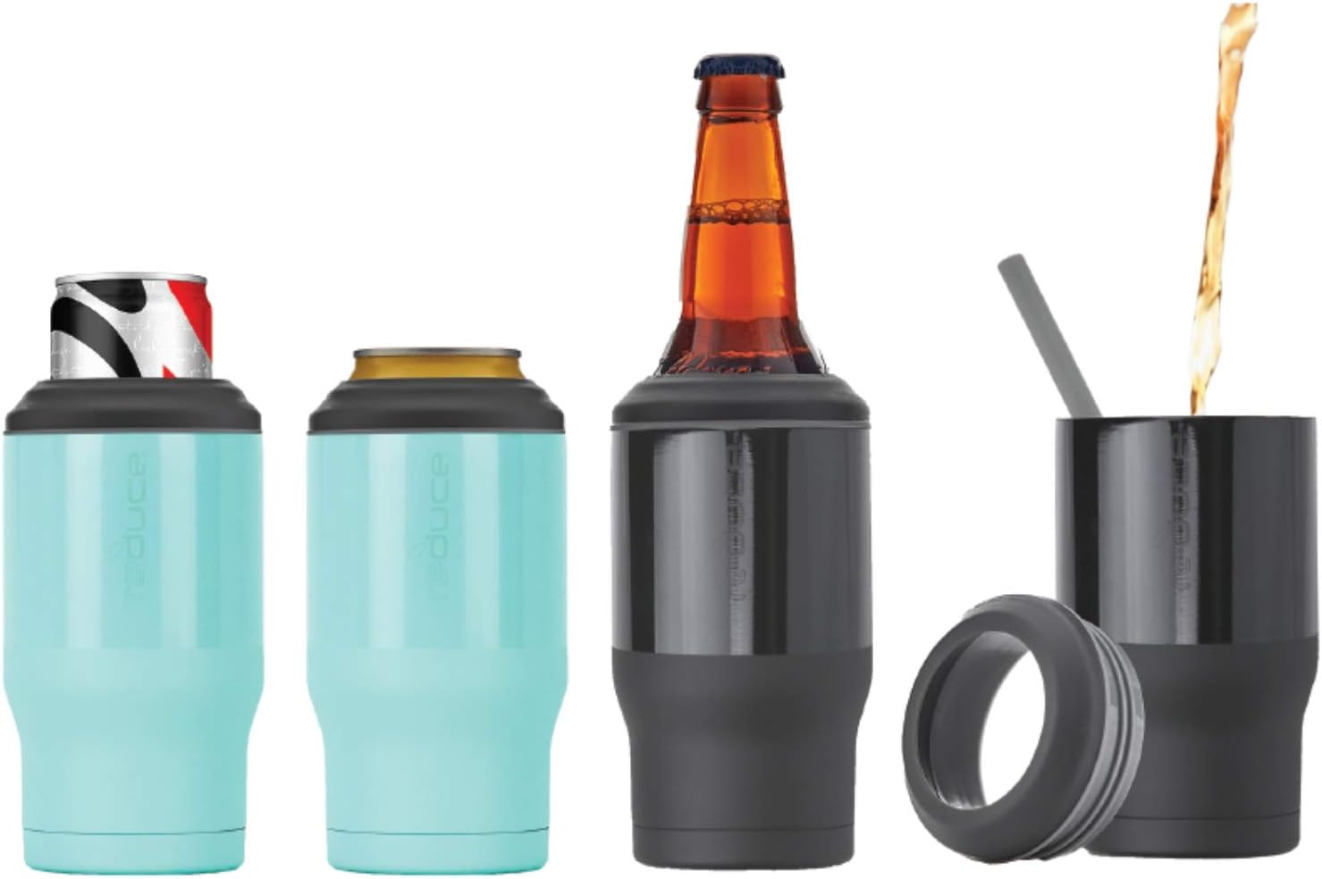 REDUCE Cold1 Bottle/Can Cooler, 4 Pack This Can Beverage