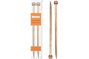 Mdoker Bamboo Knitting Needle Straight Single Pointed Sweater Knitting Needles 10-inch Length for Handmade DIY Knitting Projects,Size US 10(6mm)