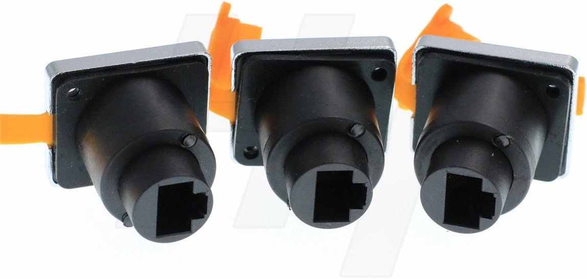 HangTon Panel Mount Waterproof RJ45 Connector Ethernet Network Cat5e Socket Feedthrough Chassis Receptacle (3pack, Yellow Socket) - Image 5