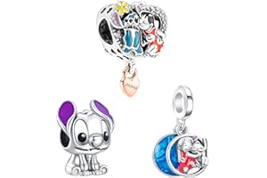 Doyafer 925 Sterling Silver Charm Set Birthday cake, Animals, Travel, Flowers, Rose gold Pendant Beads Fit Women Bracelets Necklace Gift 3-Piece/Package