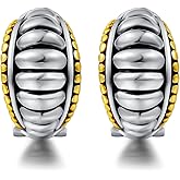 UNY Jewel Jewelry Make a Statement With Our Two Tone C Shape French Clip Earrings Featuring Detailing Perfect For Any Occasion