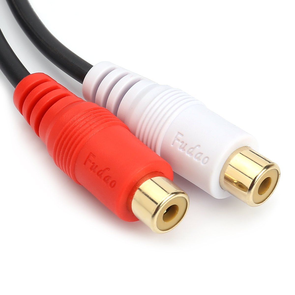 RCA (M) to 2 RCA (F) Stereo Audio Y Adapter Subwoofer Cable (24k Gold Plated) 1 Male to 2 Female Y Splitter Connectors Extension Cord (20CM/0.5FT): Industrial & Scientific