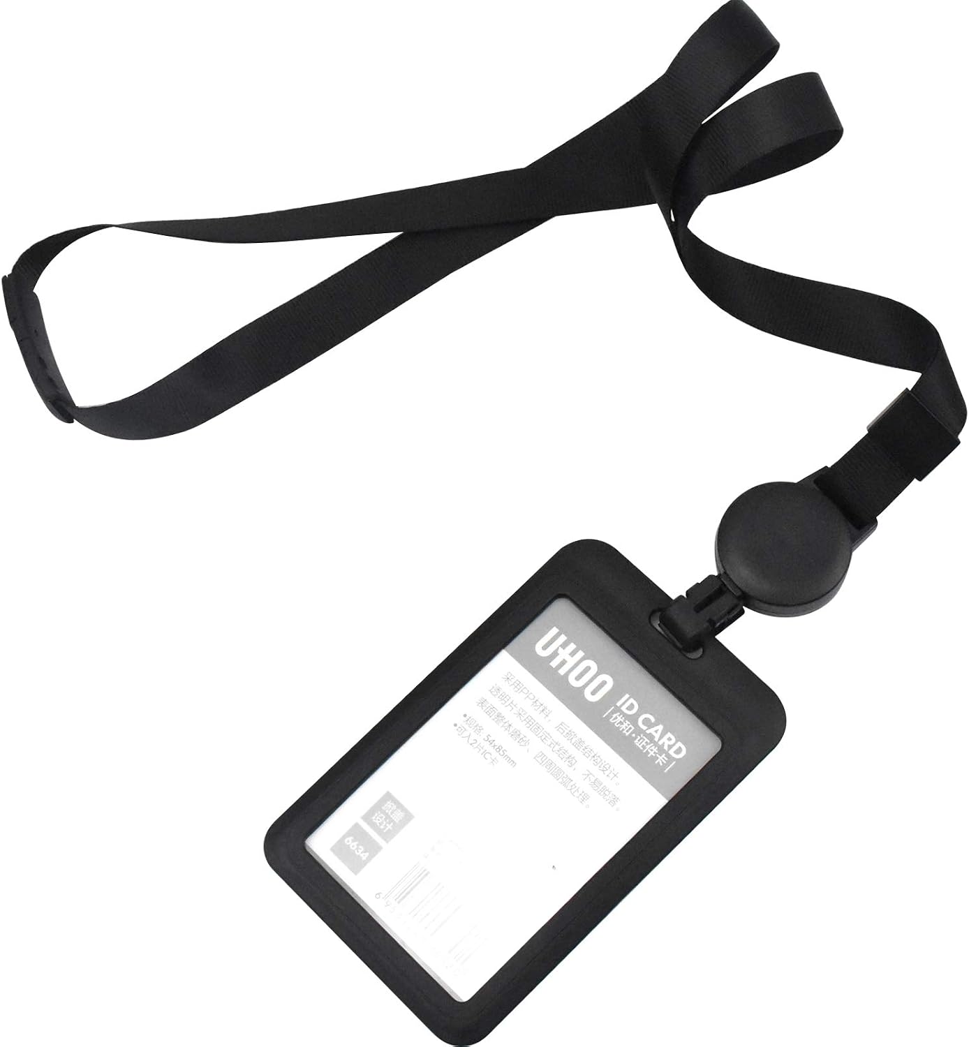 Skyzone ID Card Holder Plastic with Lanyard Neck Strap Black ID Badge Holder Retractable Lanyard and Card Holder with Integrated Yo-Yo Badge Reel for Office School Business Trip Man Woman - Image 4