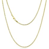 KRKC&CO Real 14K Gold Filled Chain, Flat Diamond-Cut Miami Cuban Link Curb Chain Necklace for Men Women, Hip-Hop & Cool Style Anti-Allergies Chain, 3/4/5mm, 18/20/22/24Inch