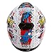 Graffiti Street Art Gloss White Dual Visor Full Face Motorcycle Helmet DOT (Large)