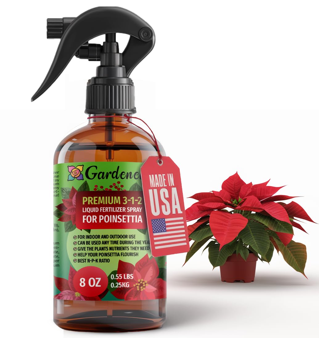 Photo 1 of Gardenera Poinsettia Plant 3-1-2 Fertilizer Spray - Organic Liquid Plant Food Mist for Christmas Flowers and Trees - 8oz