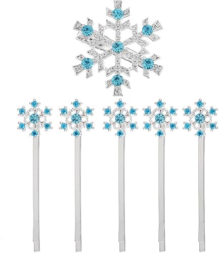 Amazon Mjartoriaクリスマスブルーラインストーン雪の結晶ヘアクリップヘアピン ブローチ 通販
