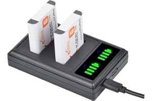NP-BG1 BG1 NP-FG1 Battery and LED USB Dual Charger for Sony Cybershot DSC-HX5V, DSC-HX9V, DSC-W30, DSC-W35, DSC-W50, DSC-W55,