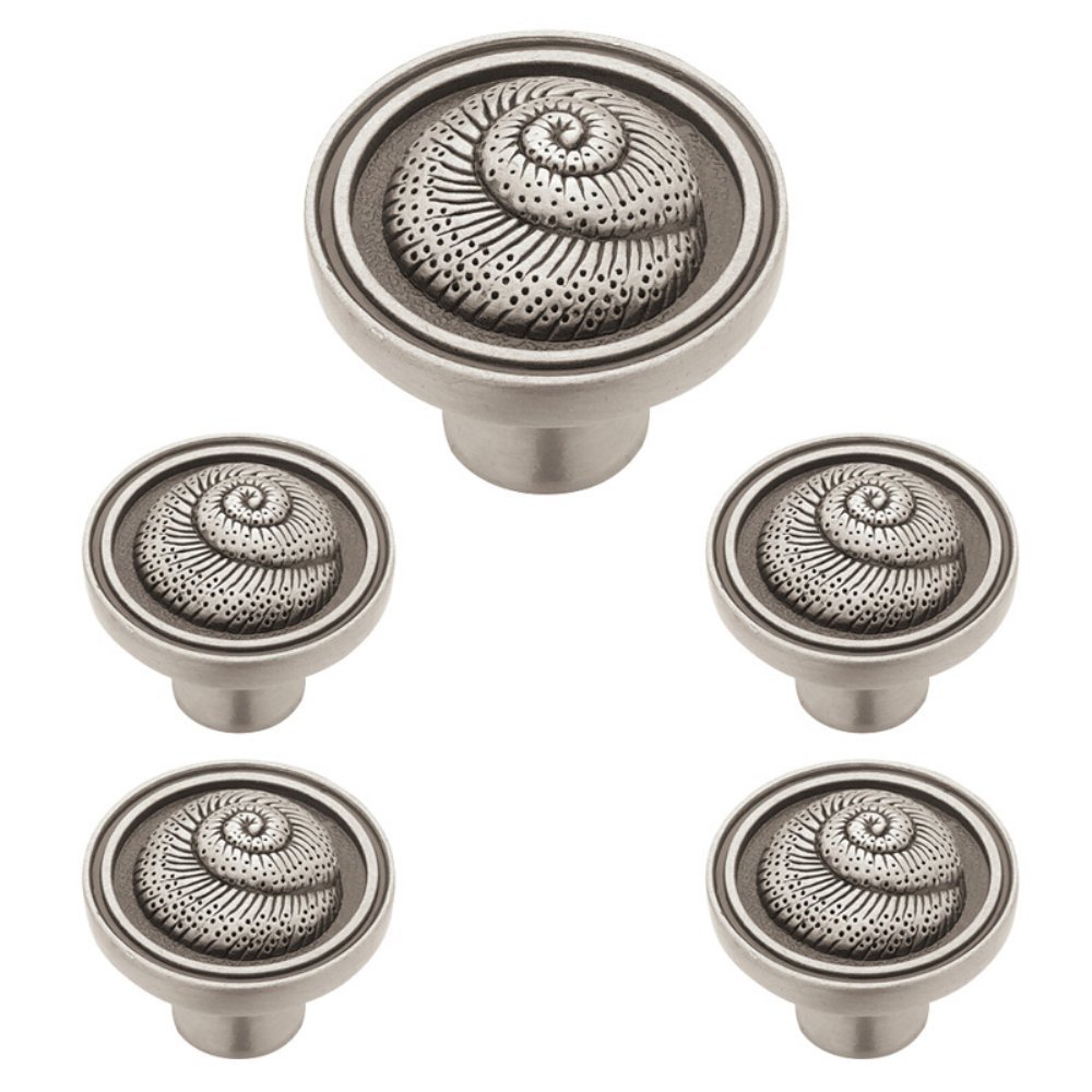 Franklin Brass Seaside Cottage (5-Pack) Cabinet Knobs | Brushed Satin Pewter Handles for Dresser Furniture Drawers/Kitchen/Door/Bathroom | 1-7/16" PBF660-BSP-C1
