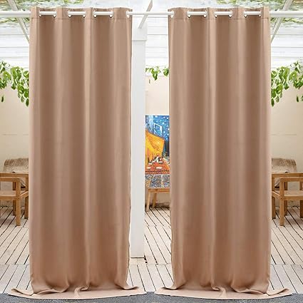 Thermal Insulated Grommet Top Outdoor Curtain For Porch Anjee