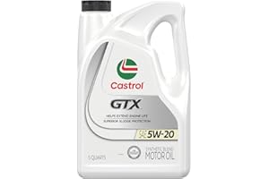 Castrol GTX 5W-20 Synthetic Blend Motor Oil, 5 Quarts