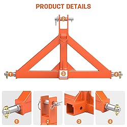 3 Point Trailer Hitch with 2" Receiver(Orange)Quick