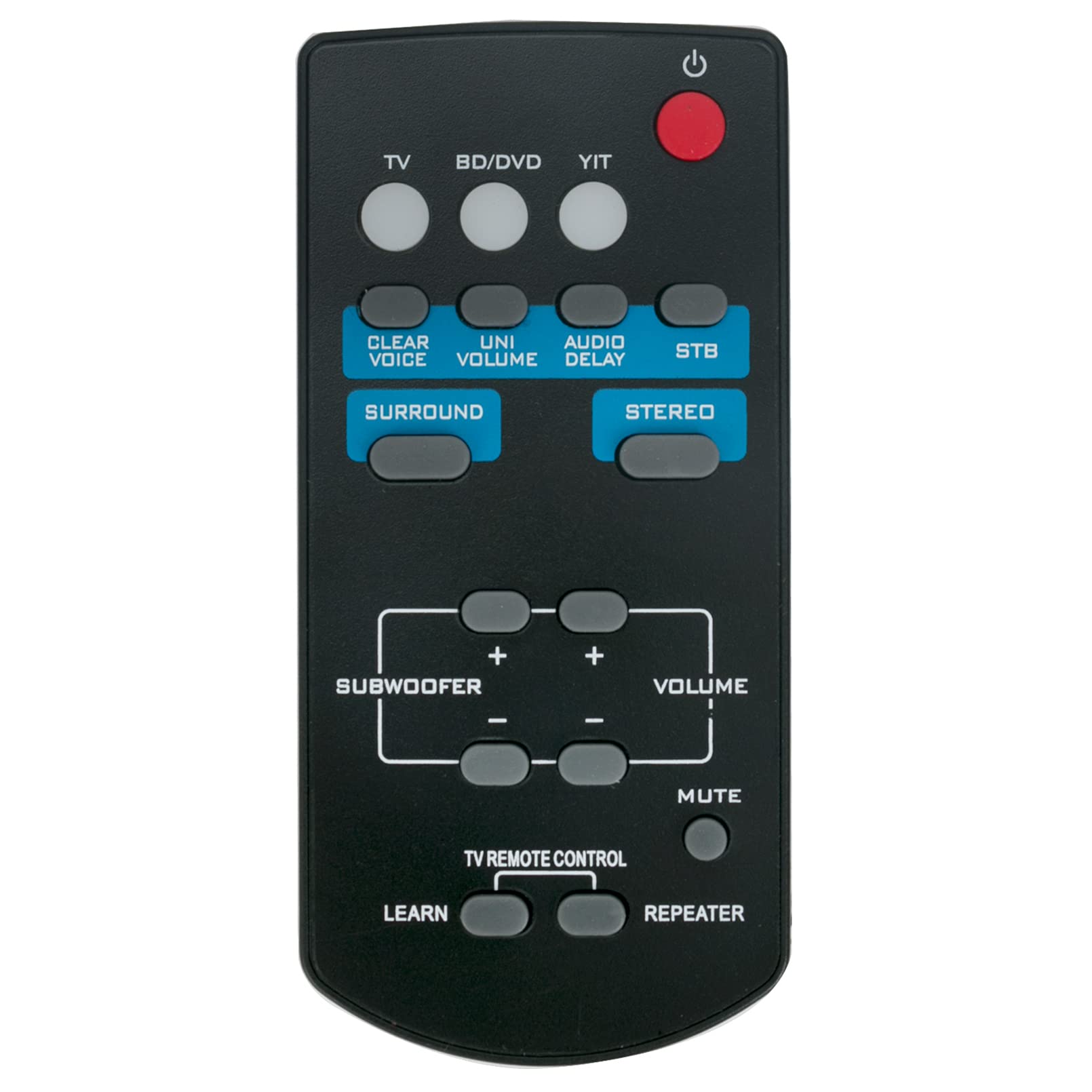AULCMEET FSR60 WY57800 Replacement Remote Control fit for Yamaha Soundbar ATS-1010 YAS-101BL YAS-201 ATS-201 YAS-201BL YAS-101 YAS-101Bl YAS-CU201 WY57800 ATS1010 YAS101 YAS101BL YAS101Bl