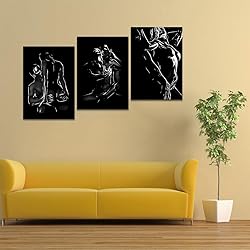 Black White Line Wall Art for Bedroom Abstract