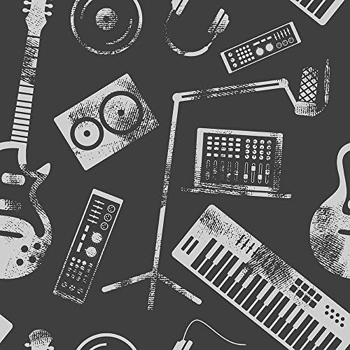 CC Wonderland Soft Pillow Cases Linen Pillow Cover with Invisible Zipper Throw Cushions Covers(1PC),18 Inch,Speaker,Laptop,Headphones,Microphone,Amplifier,Plate,Synthesizer,Electric Guitar,Good Gift