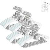 HGYZE Baby Nursery Closet Hangers, Ultra Thin Non-Slip and Extendable Laundry Infant Pant Hanger for Newborn Clothes - 20pcs Grey Gift - Adjustable Children Coat Hanger for Girl Boy Toddler Kids Child