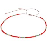 Beaded Choker Necklace for women and Teen Girls, Boho Bohemian Adjustable Colorful Seed Beads Necklace, Handmade Native American Style Jewelry by TRIBES