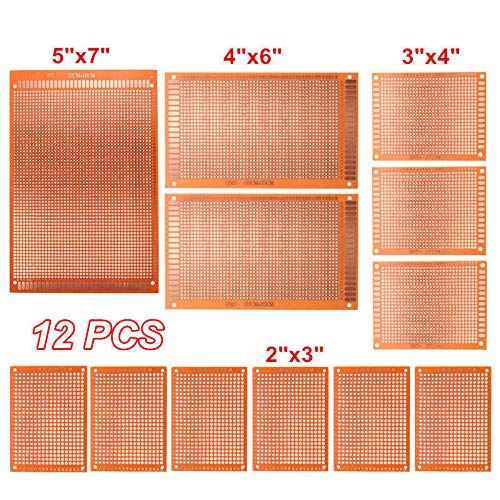 LTKJ Universal 12pcs/lot Electric Printed Circuit Prototype PCB Board Breadboard Stripboard DIY Copper Plate Kit Test Single Sided