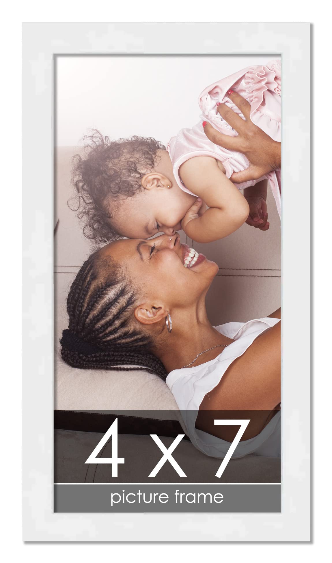 Poster Palooza 4x7 Frame White Solid Wood Picture