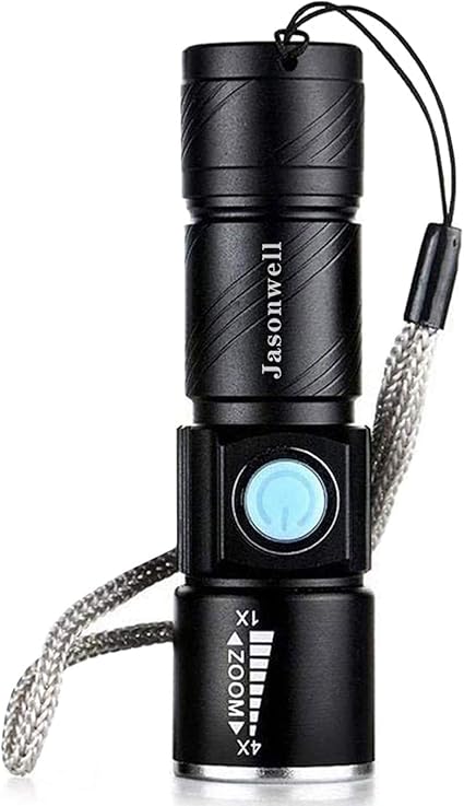 jasonwell linterna led tactica recargable usb lampara led mini multifuncion portatil lamparas tacticas 3 modos alejar o acercar para ciclismo camping