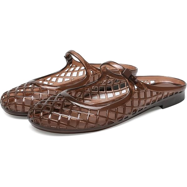 Clear Jelly Shoes For Women Slip On Jelly Mesh Slides Sandals