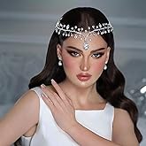 WONRLUA Wedding Hair Accessories for Brides, Rhinestone Forehead Headband, Bridal Headpieces for Wedding