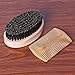 Upgraded Beard Brush and Comb Set - GeeBright Natural Boar Bristle Beard Brush and Handmade Wooden Beard Grooming Comb for Easy Grooming Cardboard Gift Box