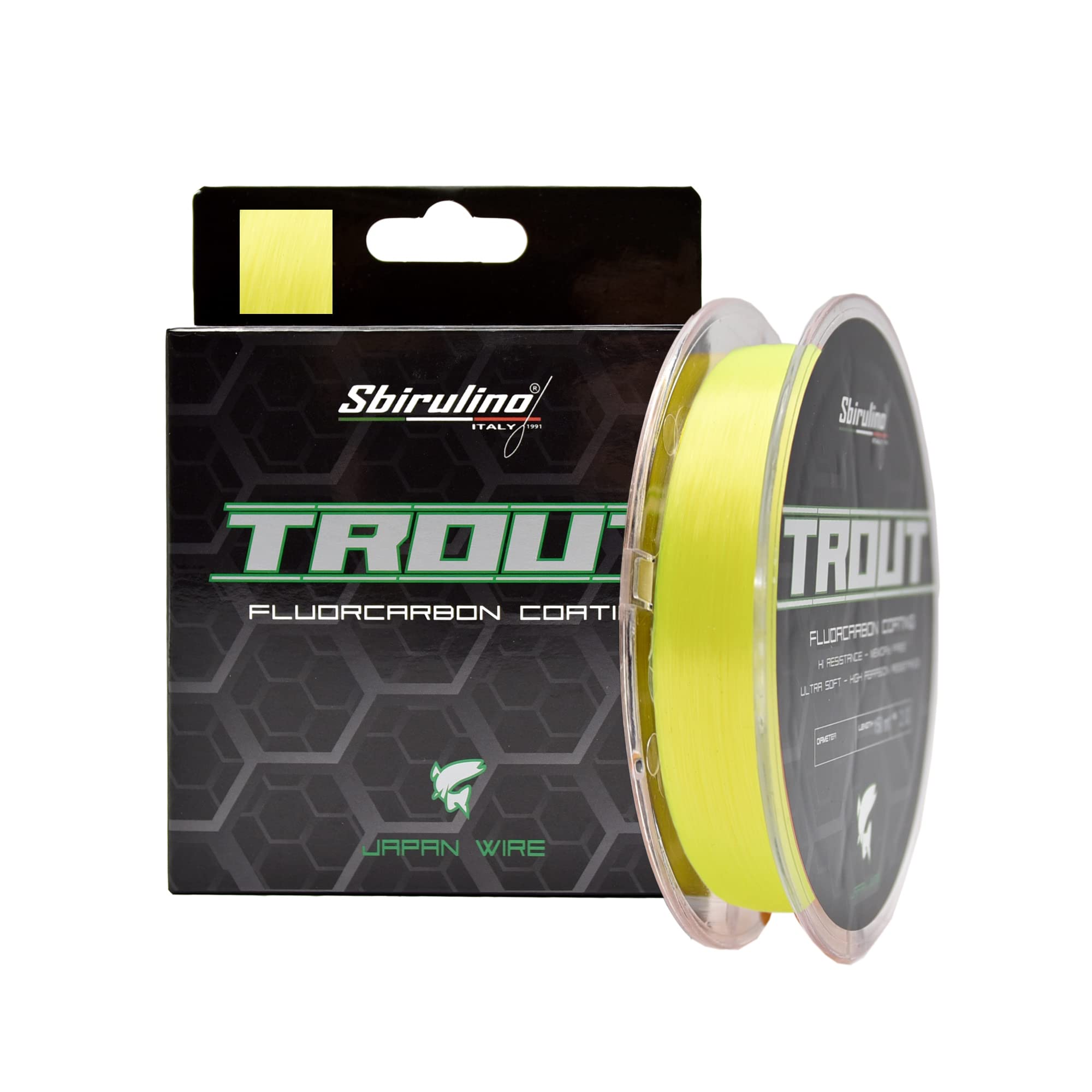 Sbirulino® fishing line fluorocarbon coating Trout MT 150-500-1000 diam. 0.12 to 0.25. Special trout competition.