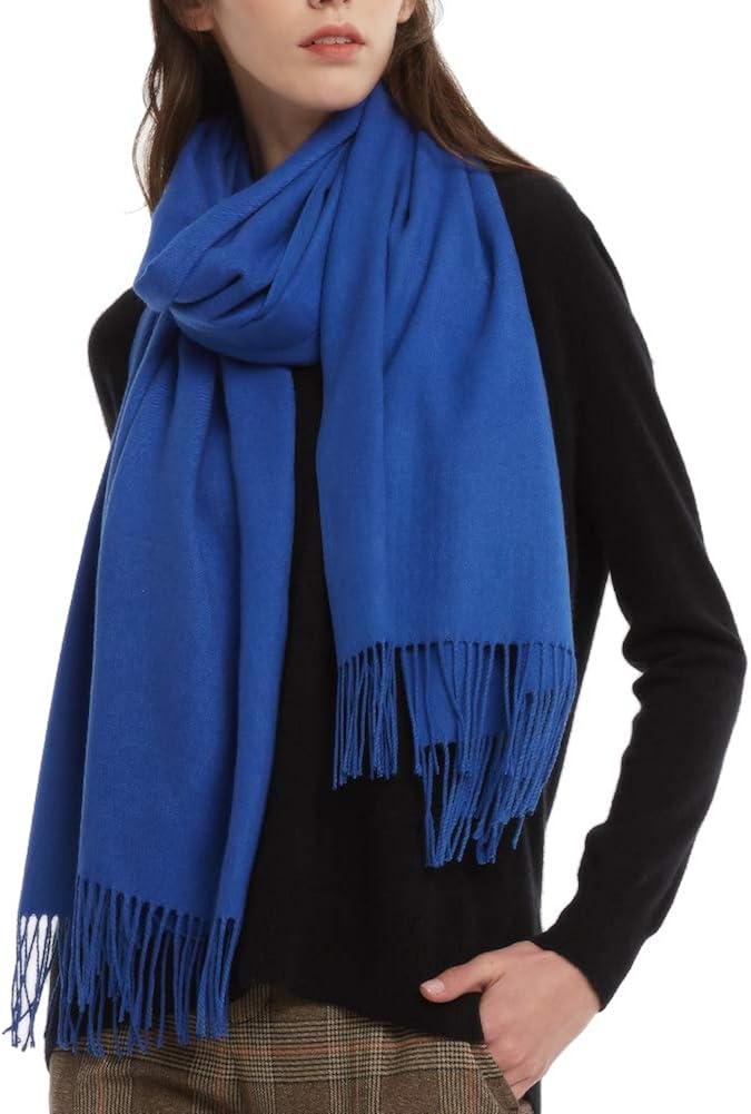 FURTALK Womens Scarf Ladies Pashmina Shawls and Wraps Large Soft Warm Blanket for Gifts Winter, Royal Blue - Image 3