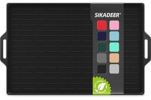 SIKADEER Large Dog Bowl Mat Pet Feeding Mat for Floor Waterproof with Edges, Silicone Placemats for Cat and Dog Water Bowl, Nonslip Pet Food Mat, Tray for Dog Bowls