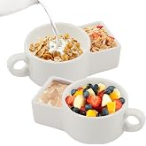 KAYCROWN 2 Pack Ceramic Soup and Cracker Mug or Cereal Bowl, Anti-Soggy Cereal Bowl, Microwave Safe, Soup and Side/Cracker Bowls Sets for Breakfast, Chip, Veggies, Dip Bowls for Parties