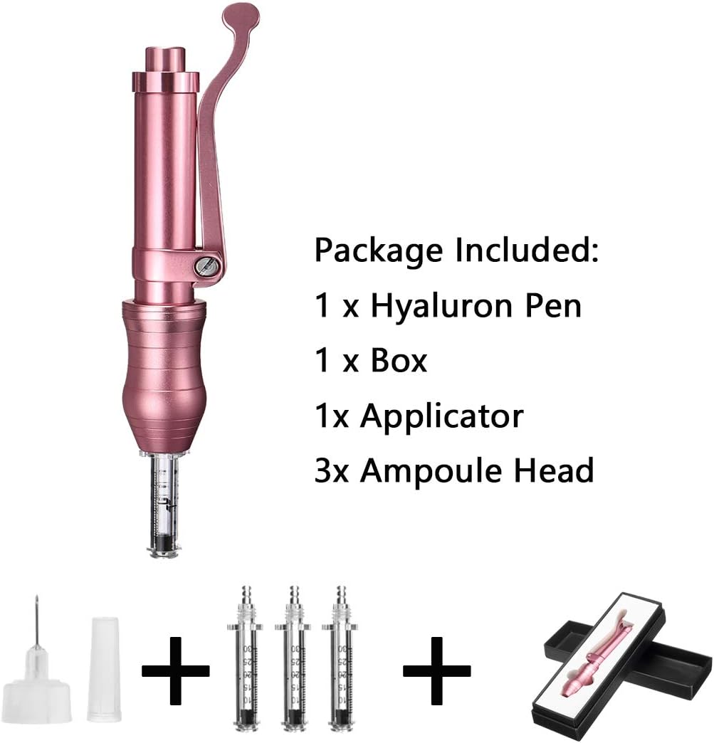 Hyaluron Injection Pen,Non Invasive Wrinkle Removal Water Syringe Injection Atomizer,Deep Replenishment And Rich Nourishment for Remove Wrinkle Skin Rejuvenation Skin Machine (red)